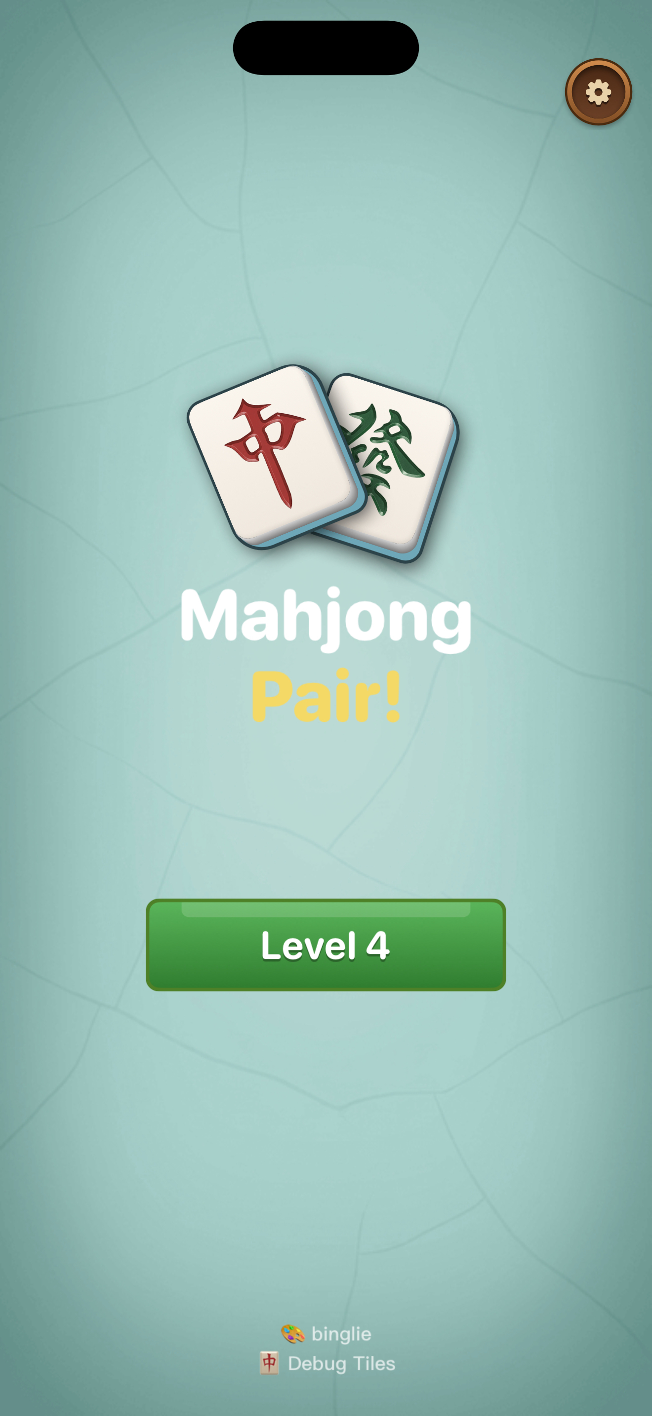 Mahjong Pair! main menu